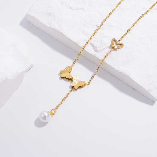 Butterfly Pearl Necklace