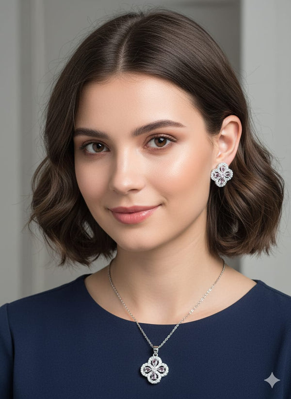 Numeral Zircon locket Set